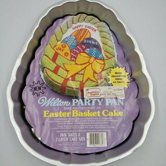 Vintage Wilton Cake Pan Eggs In Easter Basket 1980 Baking Mold Decorating Ideas - Picture 4 of 11